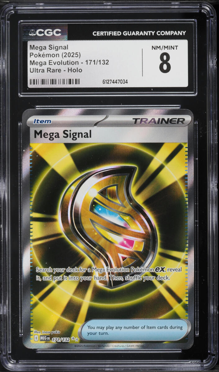 2025 Pokemon Mega Evolution Full Art Mega Signal #171 CGC 8 NM-MT