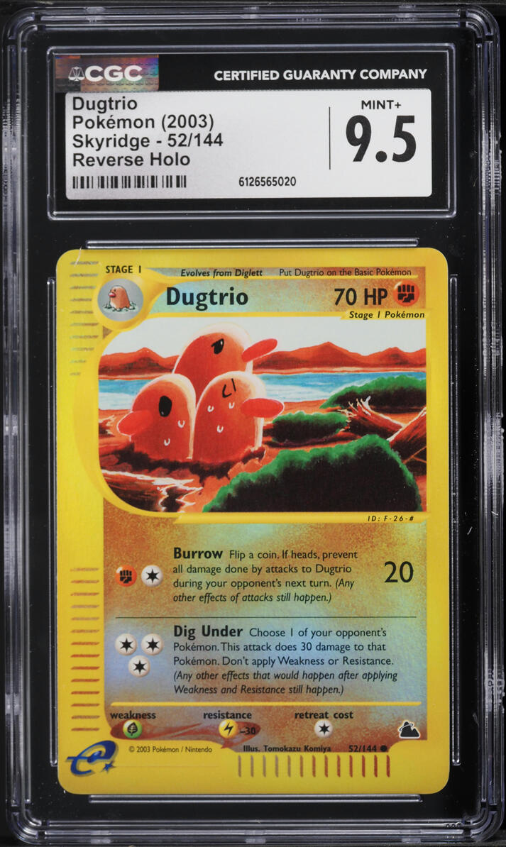 2003 Pokemon Skyridge Reverse Holo Dugtrio #52 CGC 9.5 MINT+