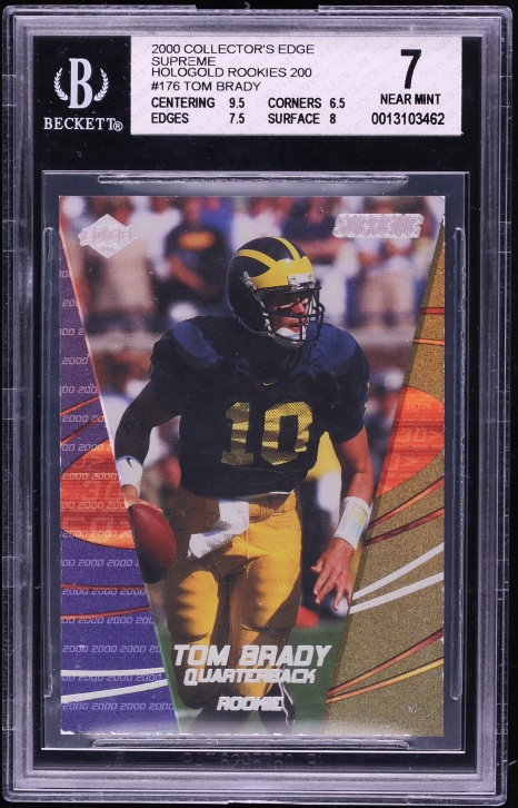 2000 Collector's Edge Supreme Hologold Tom Brady ROOKIE /200 #176 BGS 7 NRMT