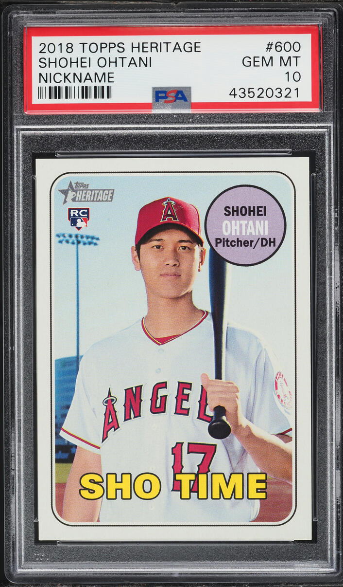 2018 Topps Heritage Nickname Shohei Ohtani ROOKIE #600 PSA 10 GEM MINT