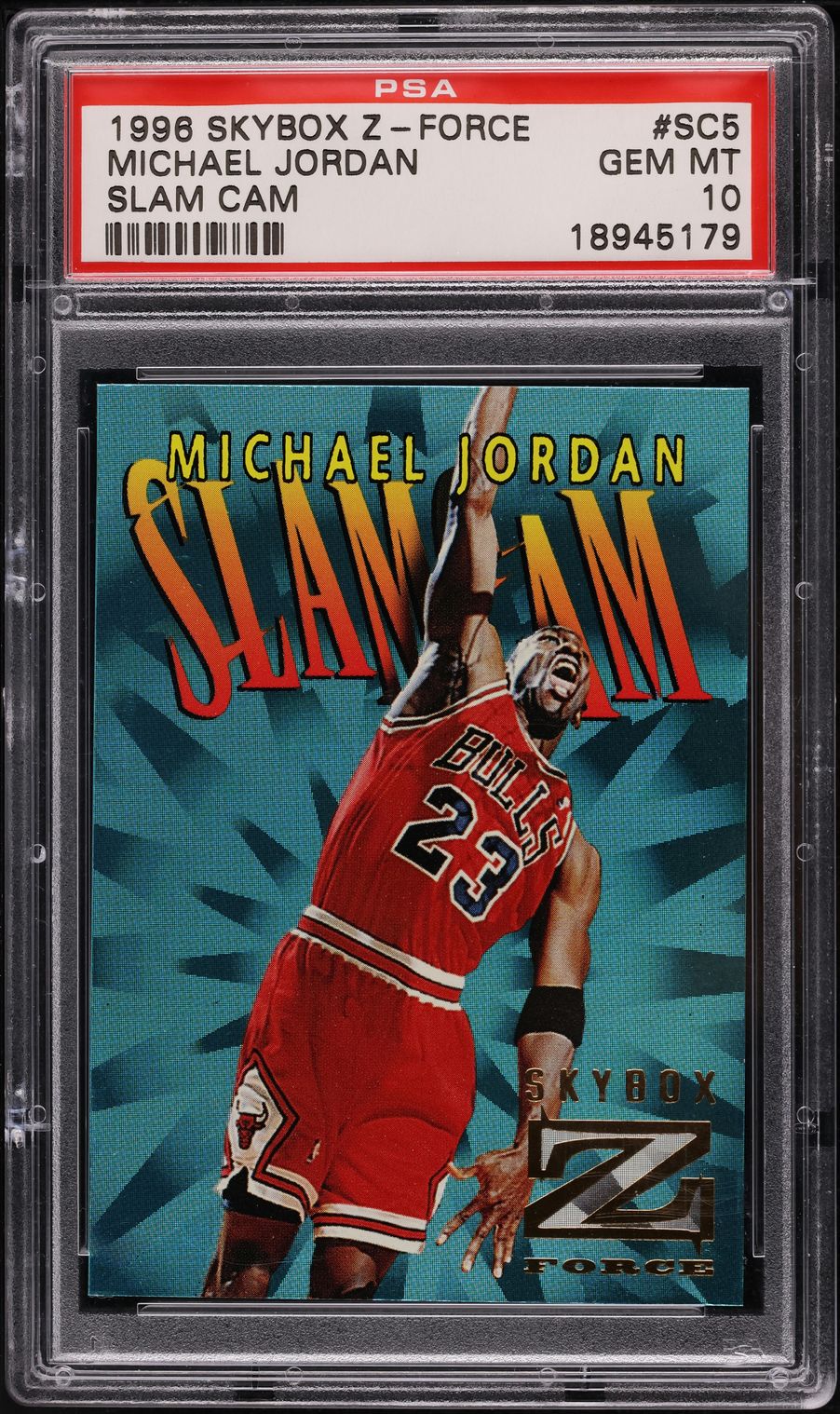 1996 Skybox Z-Force Slam Cam Michael Jordan #SC5 PSA 10 GEM MINT