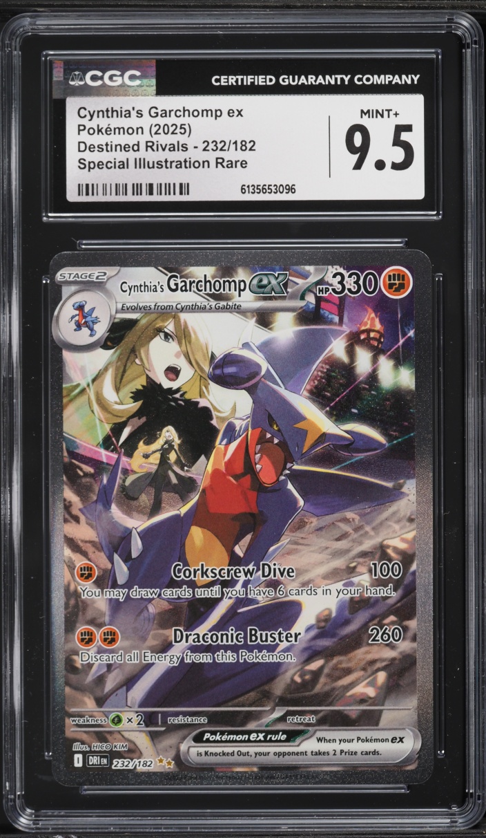 2025 Pokemon Scarlet & Violet Destined Rivals SIR Cynthia's Garchomp EX #232 CGC 9.5 MINT+