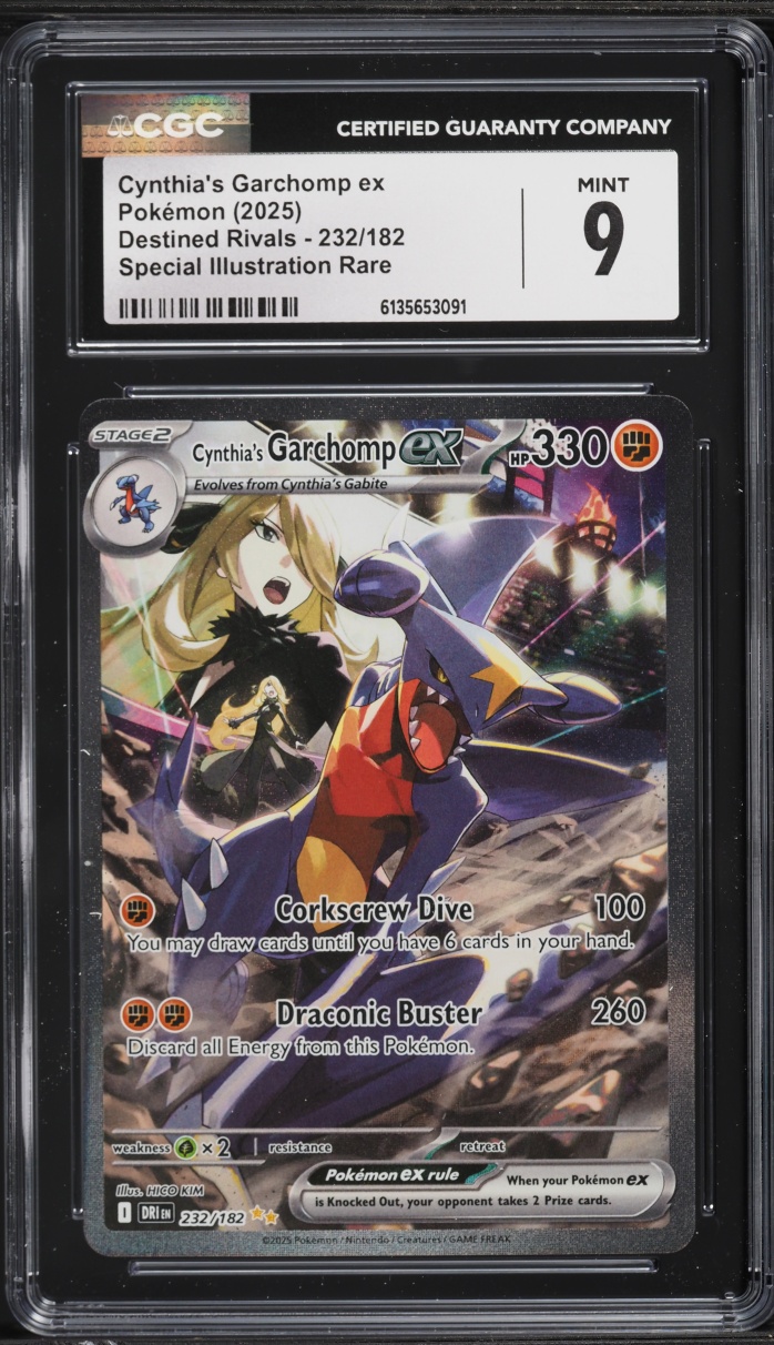 2025 Pokemon Scarlet & Violet Destined Rivals SIR Cynthia's Garchomp EX #232 CGC 9 MINT