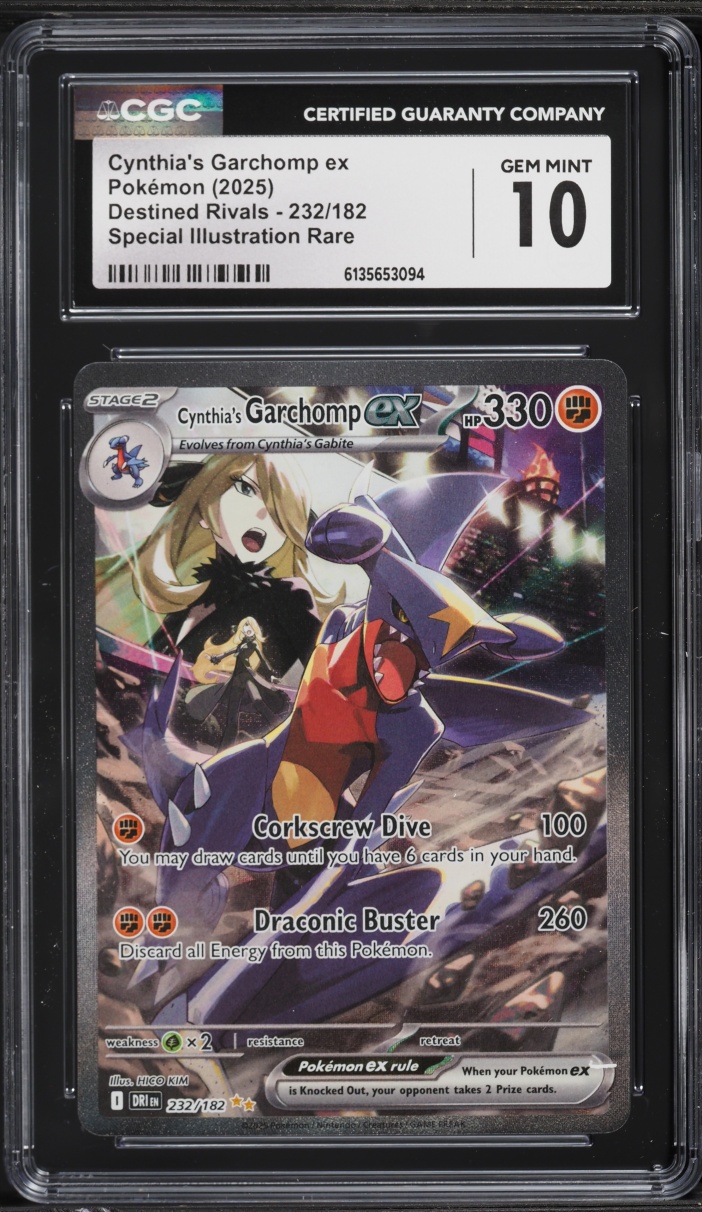 2025 Pokemon Scarlet & Violet Destined Rivals SIR Cynthia's Garchomp EX #232 CGC 10 GEM MINT