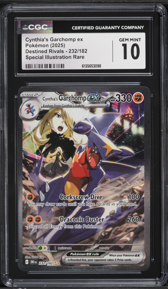2025 Pokemon Scarlet & Violet Destined Rivals SIR Cynthia's Garchomp EX #232 CGC 10 GEM MINT