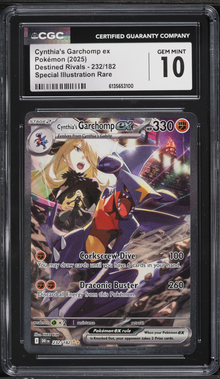 2025 Pokemon Scarlet & Violet Destined Rivals SIR Cynthia's Garchomp EX #232 CGC 10 GEM MINT