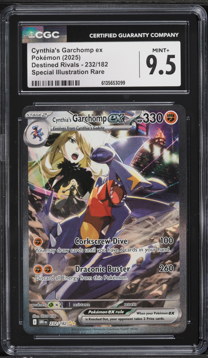 2025 Pokemon Scarlet & Violet Destined Rivals SIR Cynthia's Garchomp EX #232 CGC 9.5 MINT+