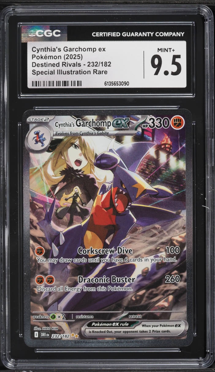2025 Pokemon Scarlet & Violet Destined Rivals SIR Cynthia's Garchomp EX #232 CGC 9.5 MINT+