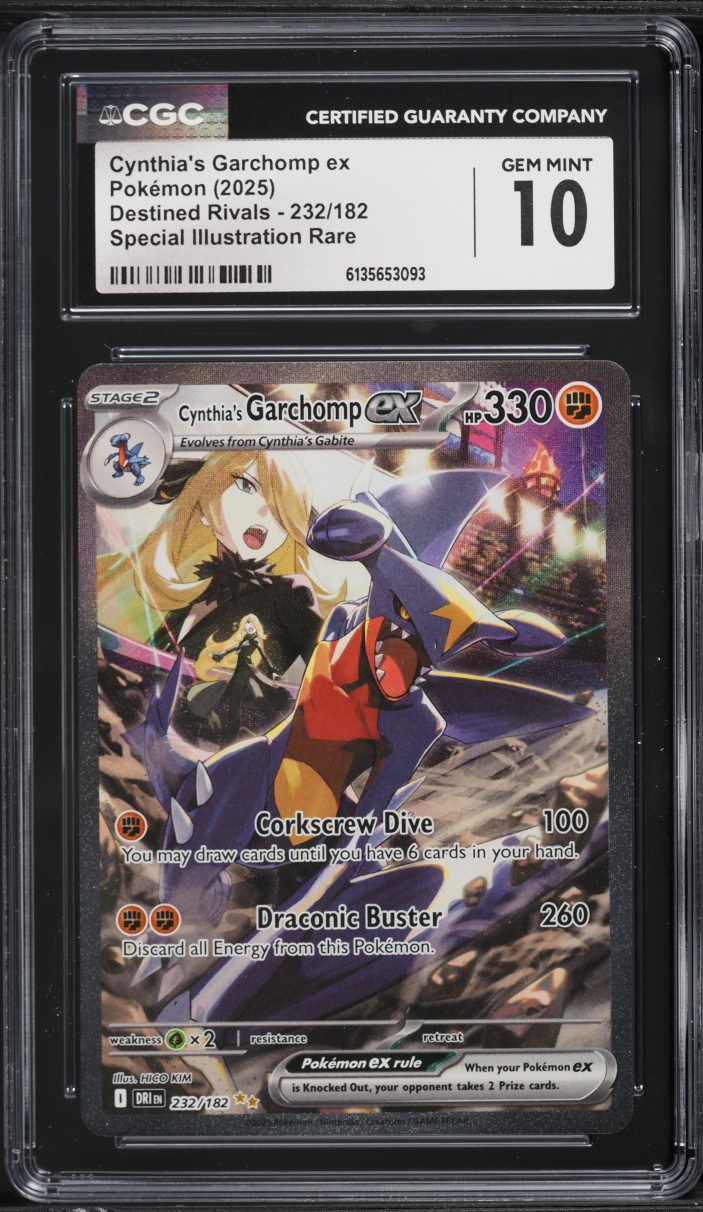 2025 Pokemon Scarlet & Violet Destined Rivals SIR Cynthia's Garchomp EX #232 CGC 10 GEM MINT
