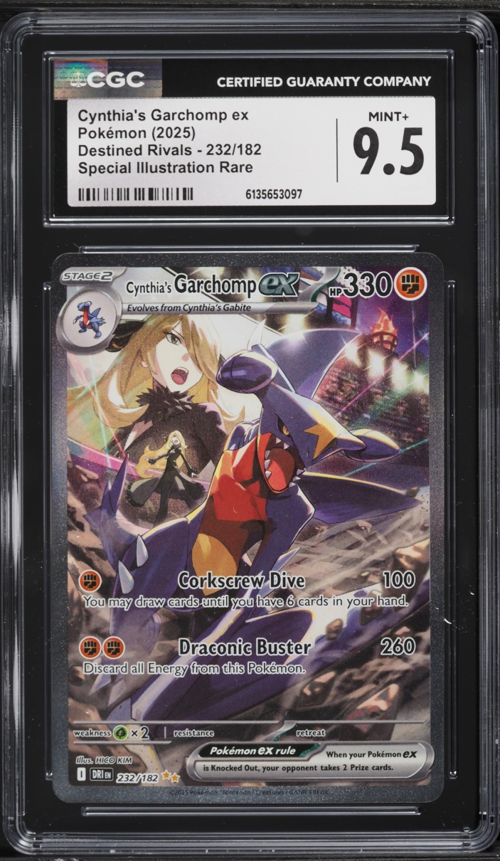 2025 Pokemon Scarlet & Violet Destined Rivals SIR Cynthia's Garchomp EX #232 CGC 9.5 MINT+