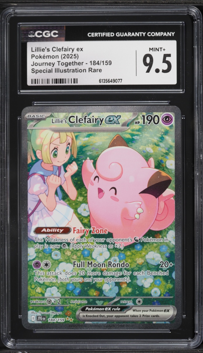 2025 Pokemon Scarlet & Violet Journey Together SIR Lillie's Clefairy EX #184 CGC 9.5 MINT+