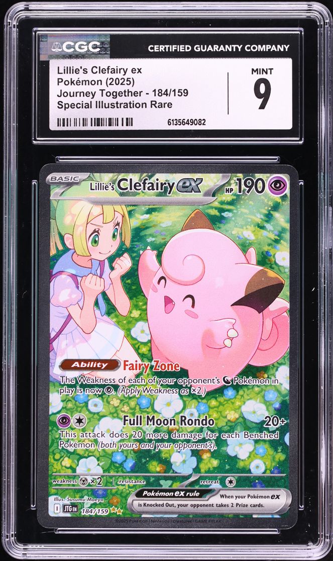2025 Pokemon Scarlet & Violet Journey Together SIR Lillie's Clefairy EX #184 CGC 9 MINT