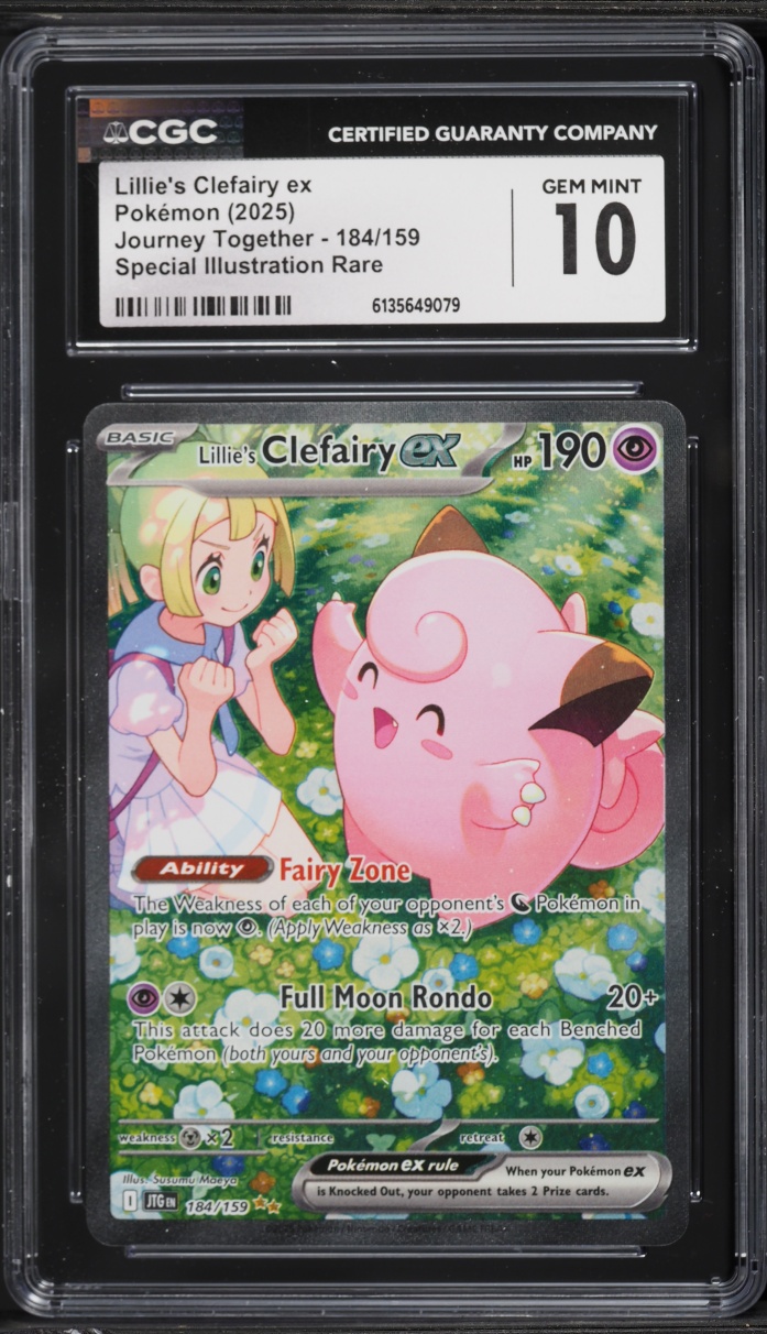 2025 Pokemon Scarlet & Violet Journey Together SIR Lillie's Clefairy EX #184 CGC 10 GEM MINT