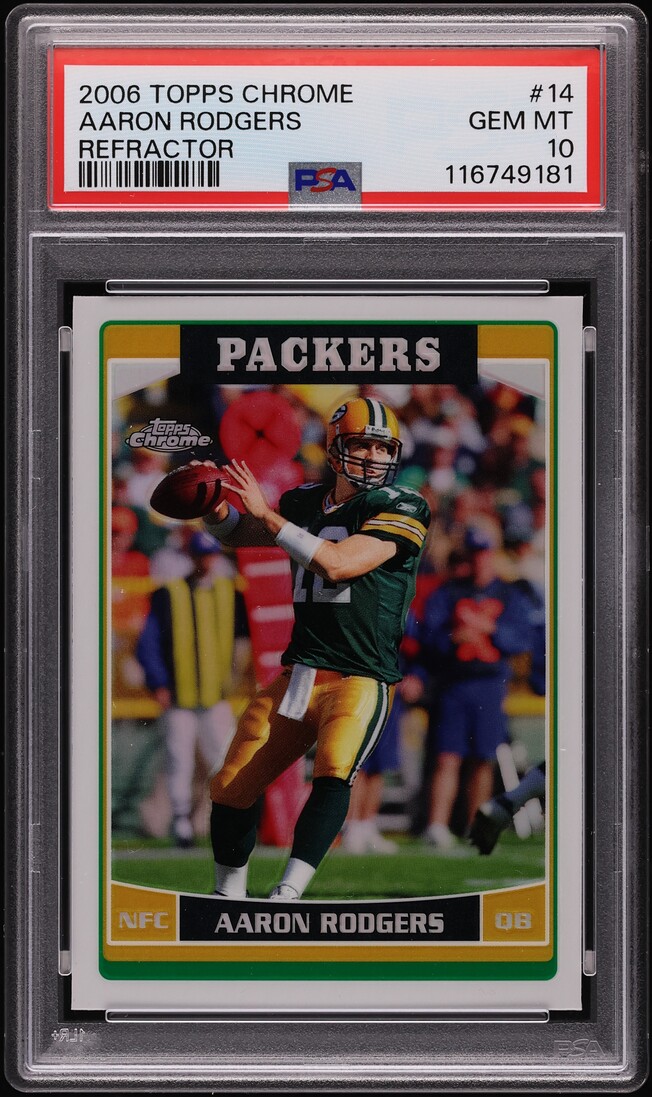 2006 Topps Chrome Refractor Aaron Rodgers #14 PSA 10 GEM MINT