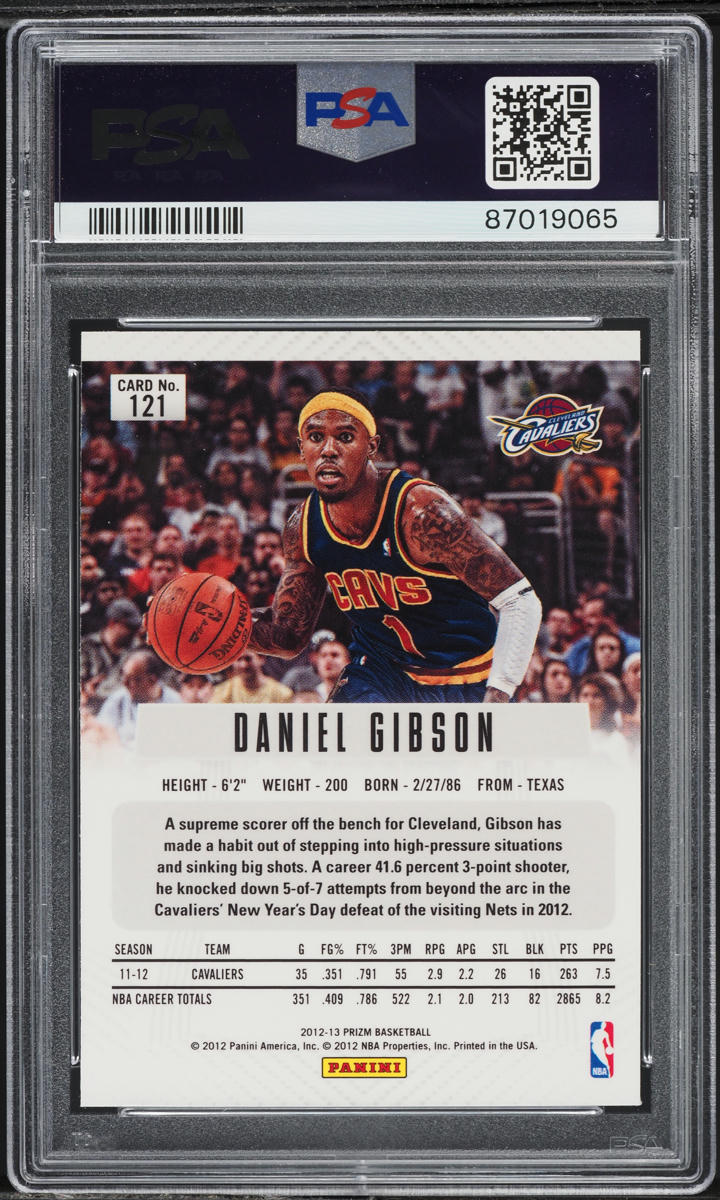 2012 Panini Prizm Silver Daniel Gibson #121 PSA 10 GEM MINT