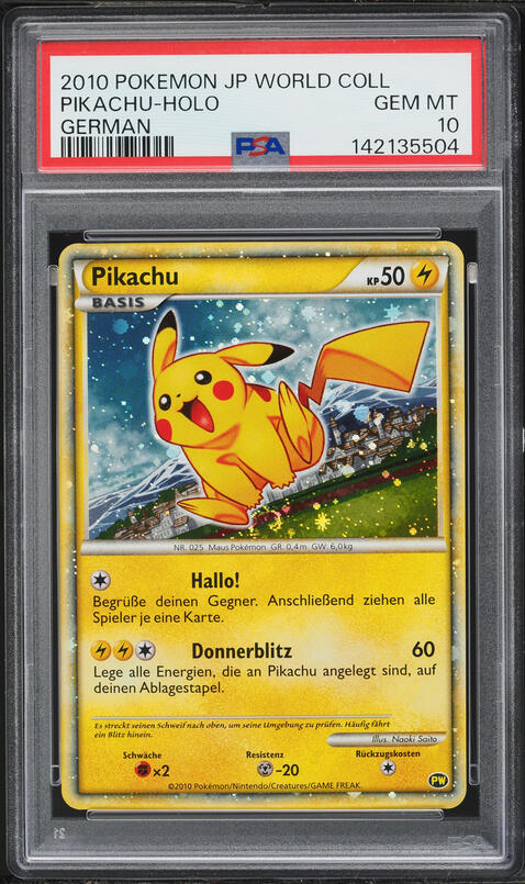 2010 Pokemon World Collection Holo Pikachu PSA 10 GEM MINT on