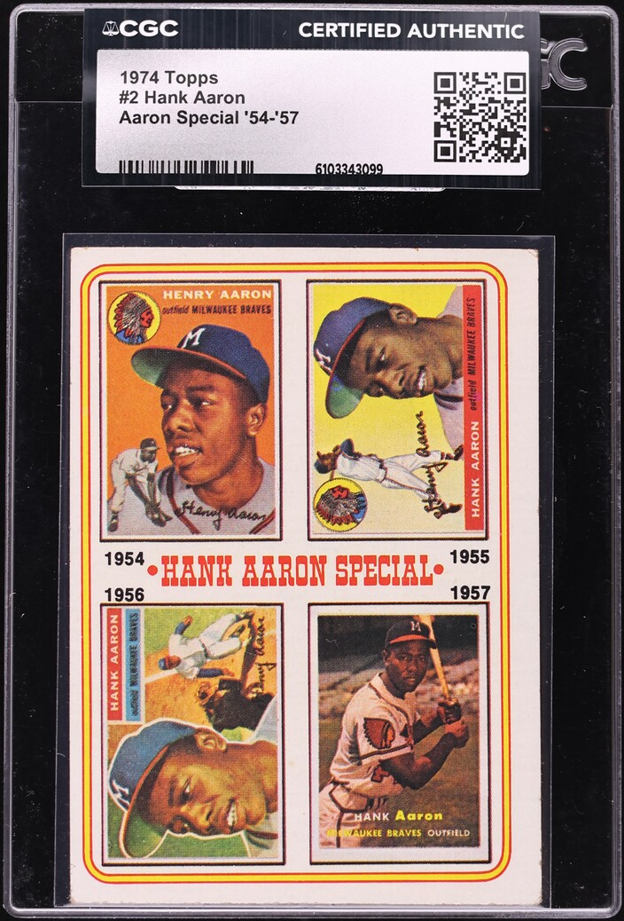 1974 Topps Hank Aaron AARON SPECIAL '54-'57 #2 CGC AUTH