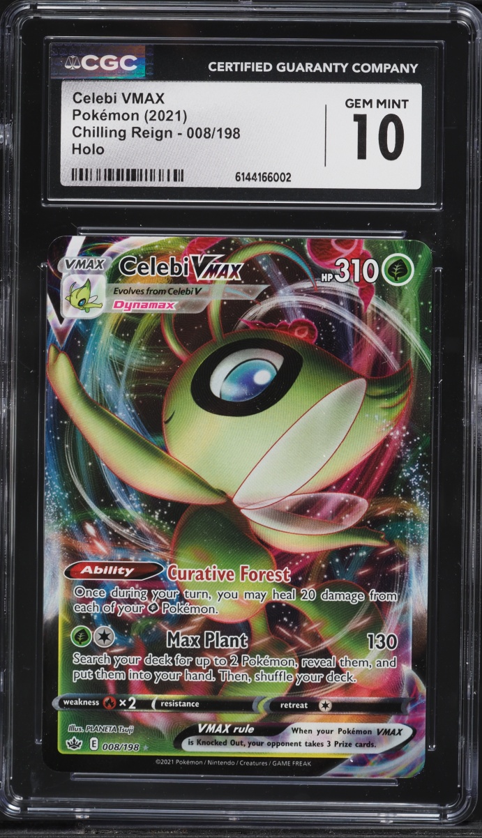 2021 Pokemon Sword & Shield Chilling Reign Holo Celebi VMAX #8 CGC 10 GEM MINT