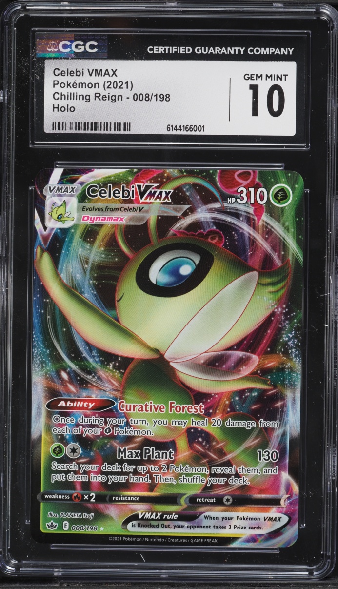 2021 Pokemon Sword & Shield Chilling Reign Holo Celebi VMAX #8 CGC 10 GEM MINT