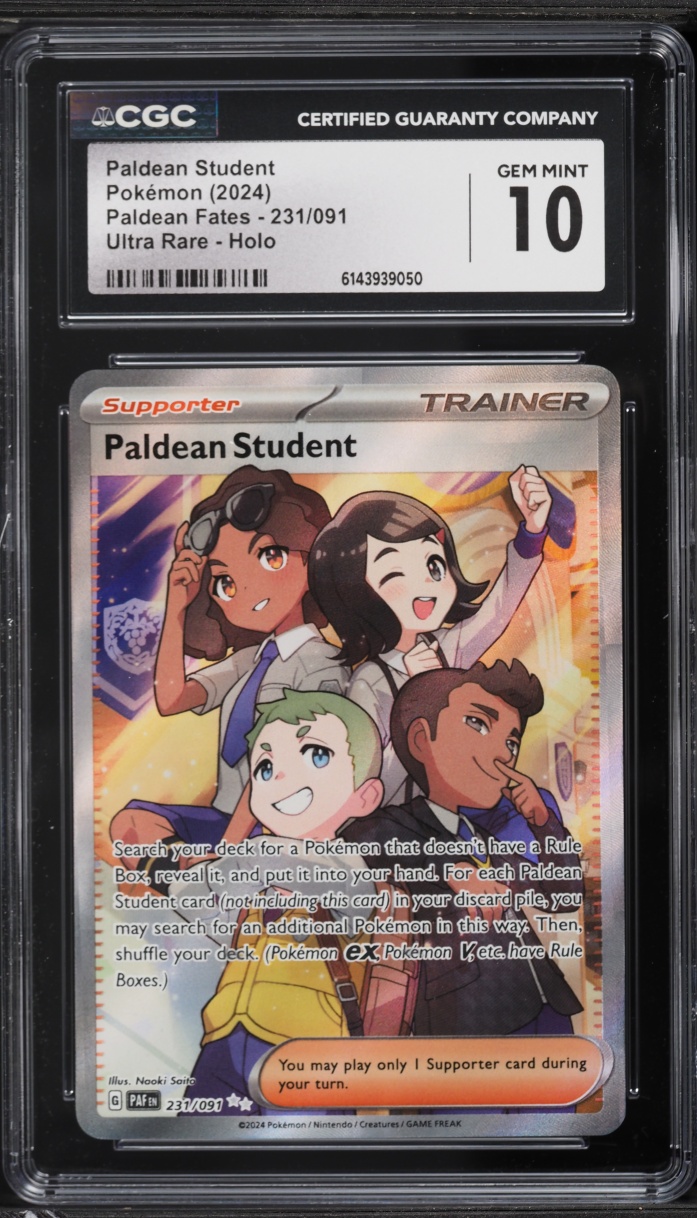 2024 Pokemon Scarlet & Violet Paldean Fates Full Art Paldean Student #231 CGC 10 GEM MINT