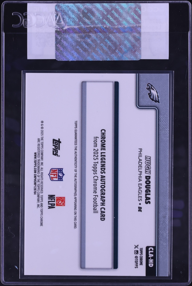 2025 Topps Chrome Legend Gold Geometric Refractor Hugh Douglas AUTO /50 #CLA-HD CGC AUTH