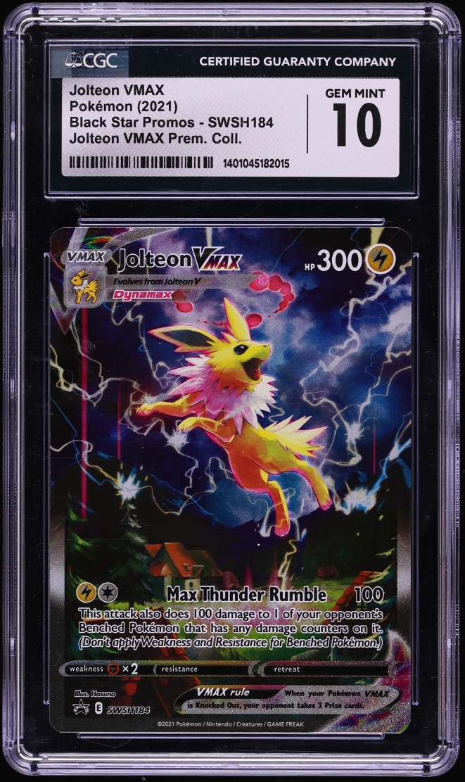 2021 Pokemon Sword & Shield Promo Premium Alt Art Jolteon VMAX #SWSH184 CGC 10 GEM MINT