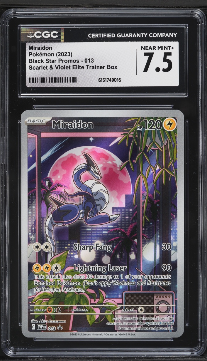 2023 Pokemon Scarlet & Violet Black Star Promo ETB Alt Art Miraidon #13 CGC 7.5 NRMT+