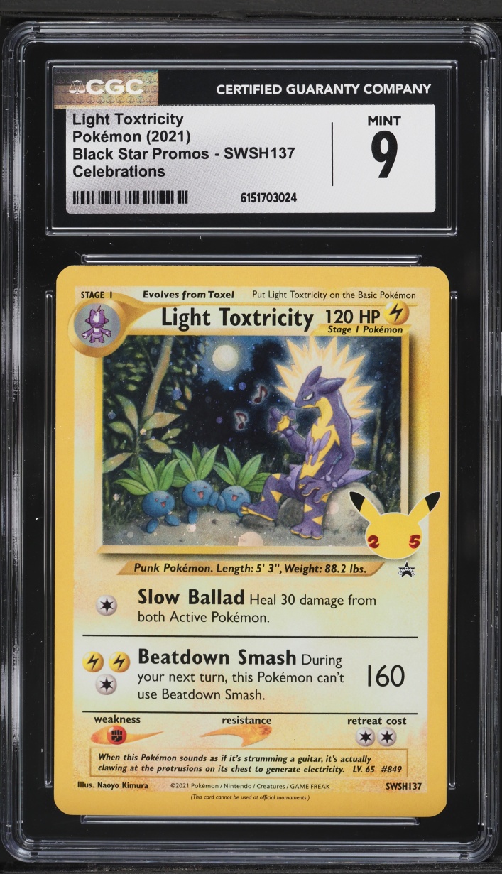 2021 Pokemon Sword & Shield Celebrations Classic Collection Light Toxtricity #SWSH137 CGC 9