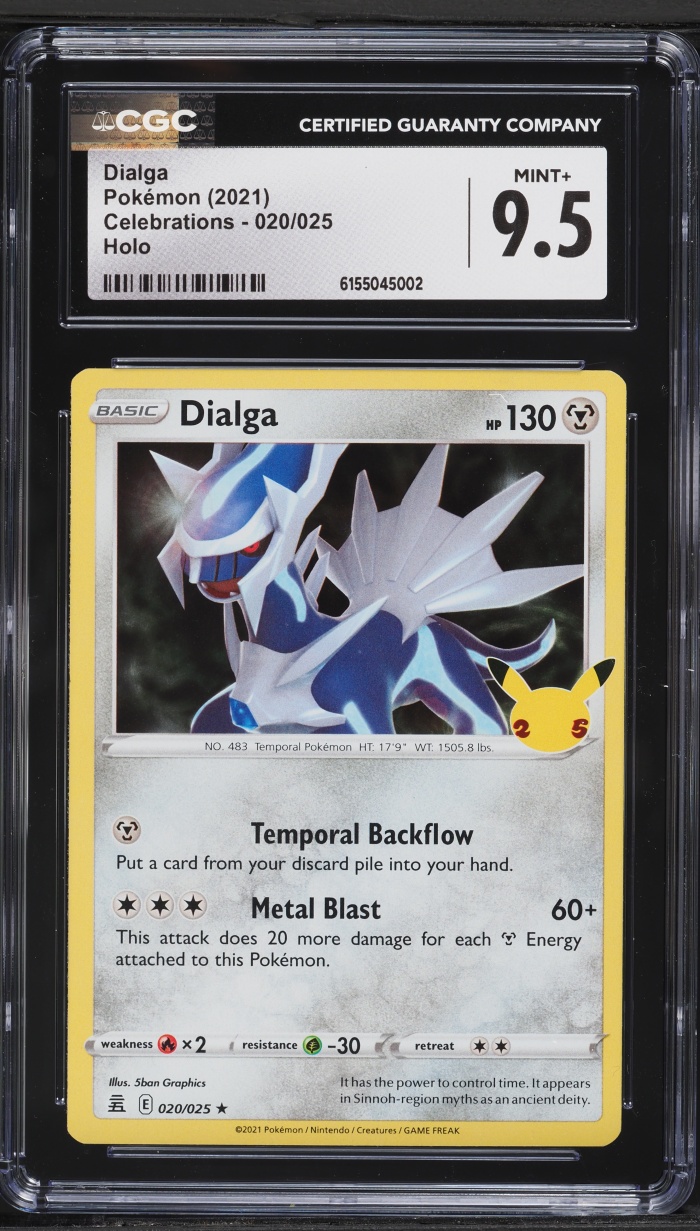 2021 Pokemon Sword & Shield Celebrations Holo Dialga #20 CGC 9.5 MINT+