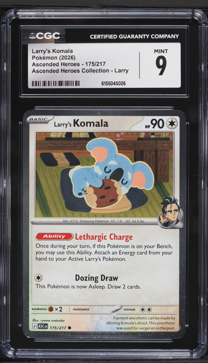 2026 Pokemon Mega Evolution Ascended Heroes Collection Larry's Komala #175 CGC 9 MINT