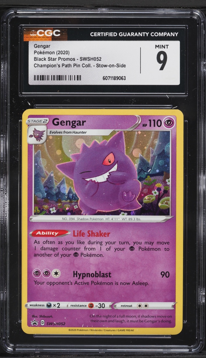 2020 Pokemon SWSH Promo Champion's Path Pin Stow On Side Holo Gengar #SWSH052 CGC 9 MINT