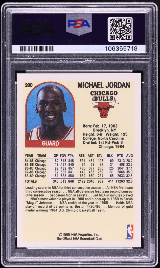1989 Hoops Michael Jordan #200 PSA 10 GEM MINT