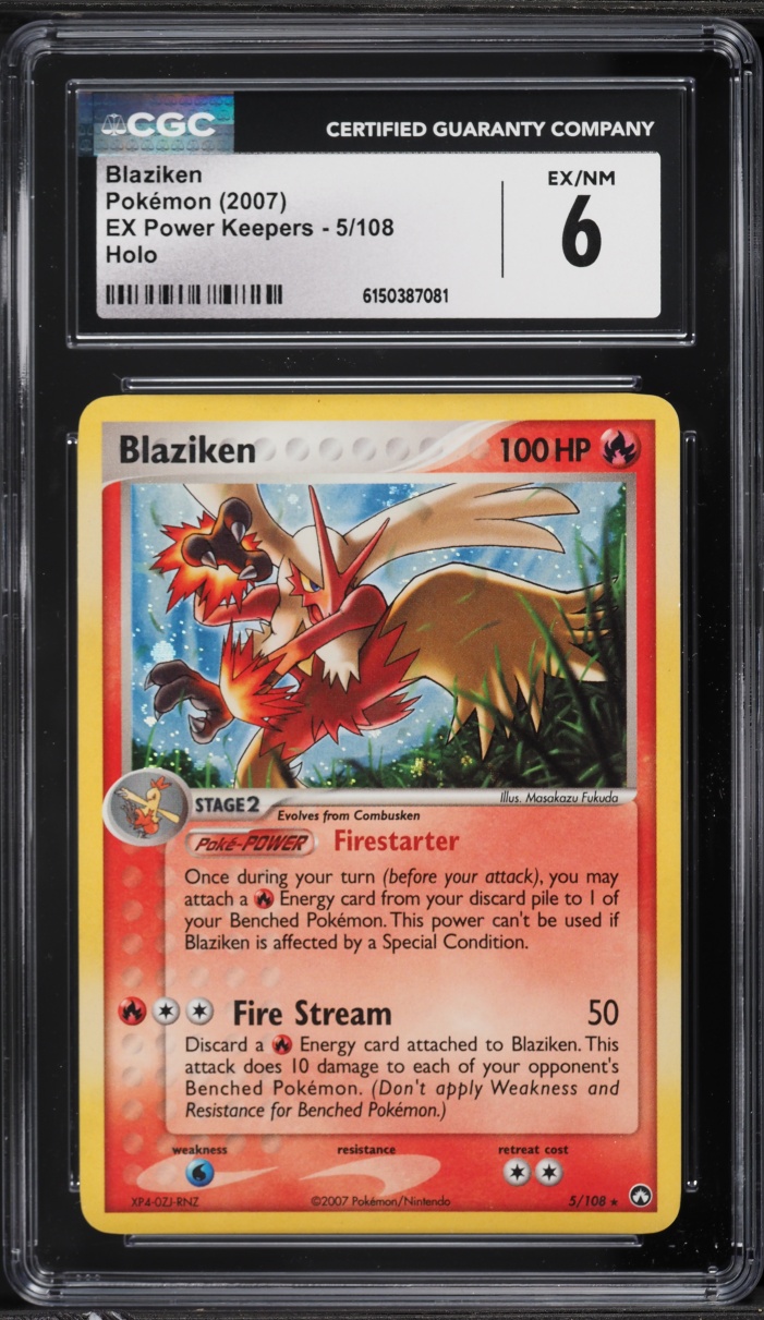2007 Pokemon EX Power Keepers Holo Blaziken #5 CGC 6 EXMT