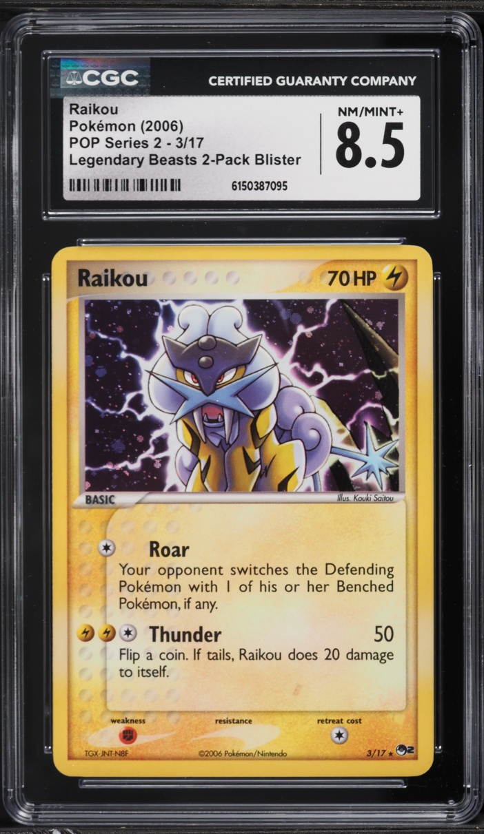2006 Pokemon POP Series 2 Raikou #3 CGC 8.5 NM-MT+