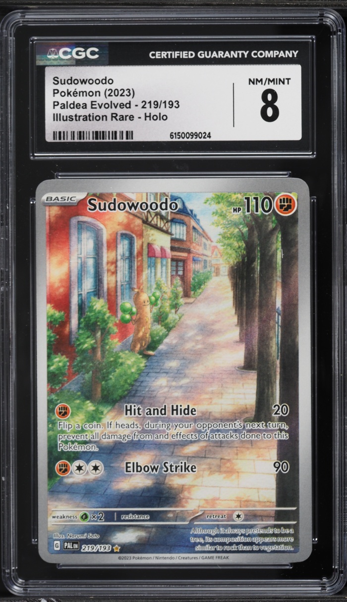 2023 Pokemon Scarlet & Violet Paldea Evolved IR Sudowoodo #219 CGC 8 NM-MT
