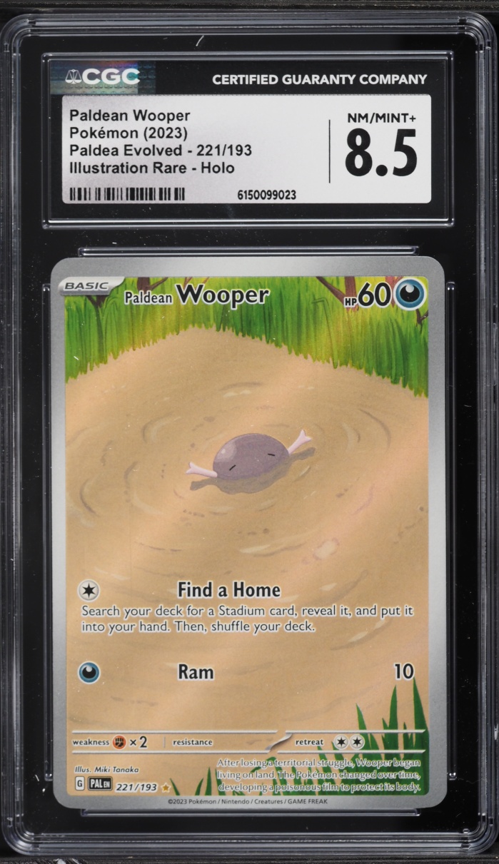 2023 Pokemon Scarlet & Violet Paldea Evolved IR Paldean Wooper #221 CGC 8.5 NM-MT+
