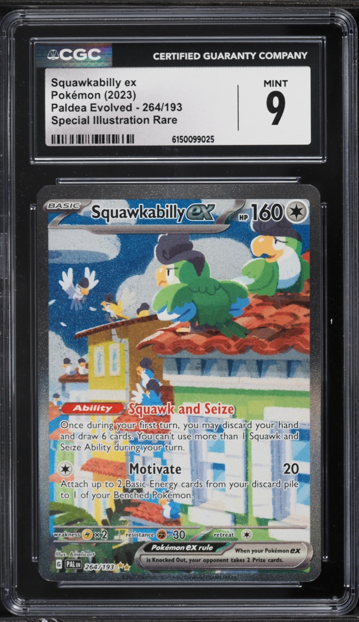 2023 Pokemon Scarlet & Violet Paldea Evolved SIR Squawkabilly EX #264 CGC 9 MINT