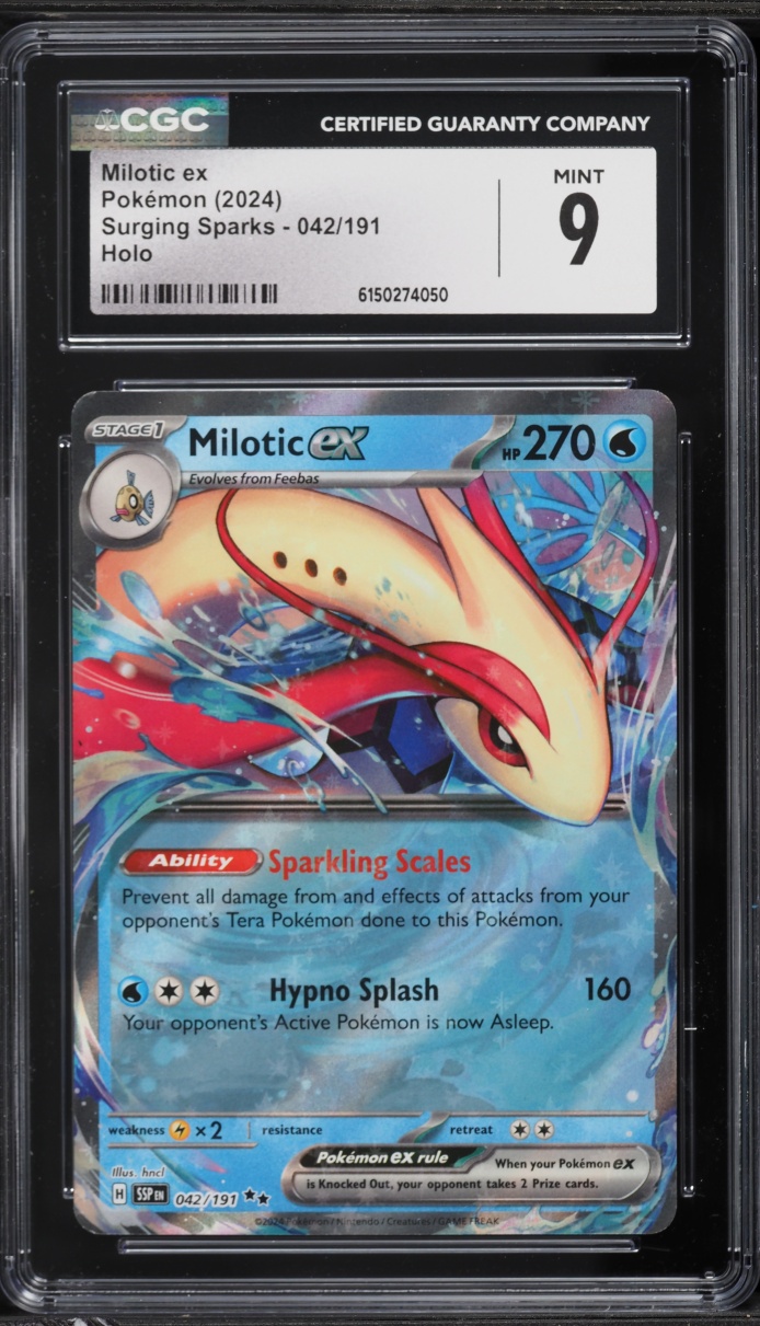 2024 Pokemon Scarlet & Violet Surging Sparks Holo Milotic Ex #42 CGC 9 MINT