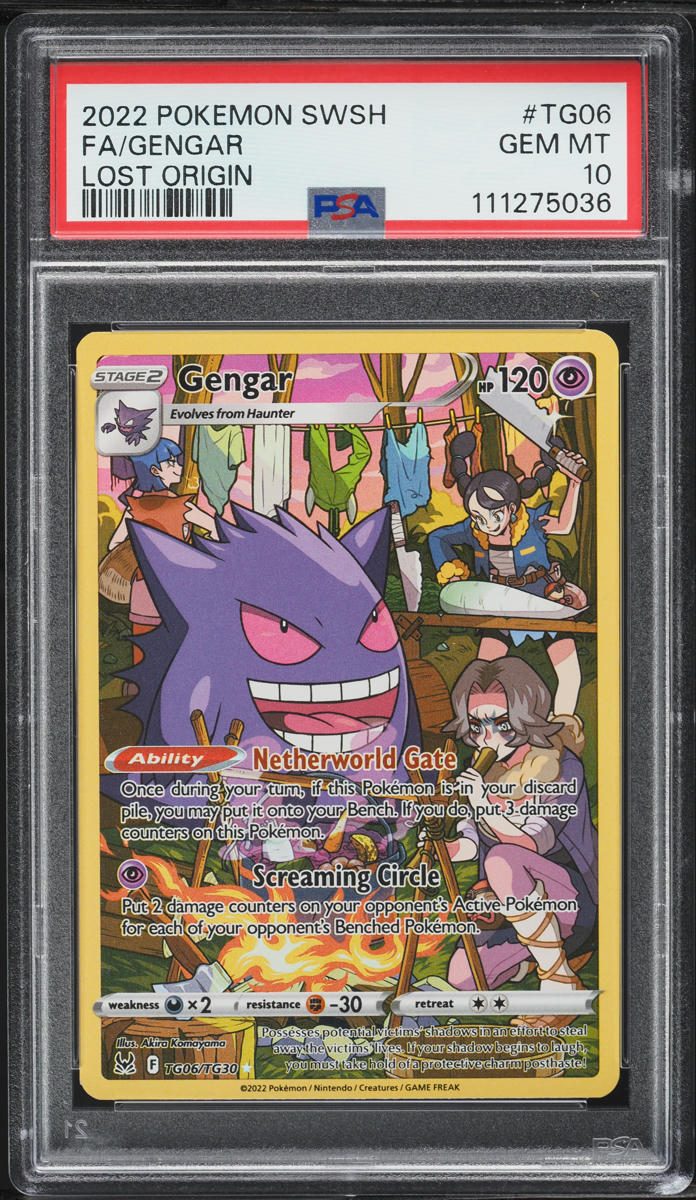 2022 Pokemon Sword & Shield Lost Origin Full Art Gengar #TG06 PSA 10 ...