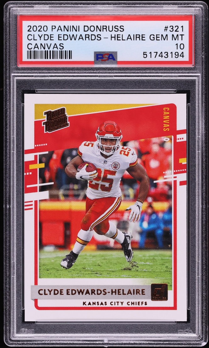 2020 Donruss Canvas Clyde Edwards-Helaire ROOKIE #321 PSA 10 GEM MINT