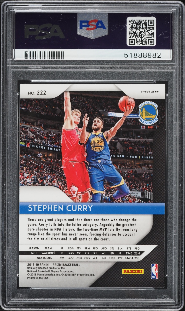 2018 Panini Prizm Green Stephen Curry #222 PSA 10 GEM MINT