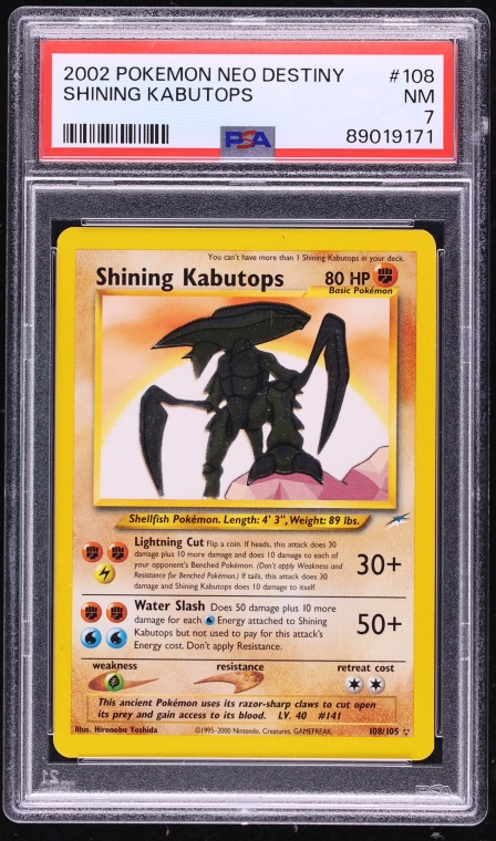 2002 Pokemon Neo Destiny Shining Kabutops #108 PSA 7 NRMT
