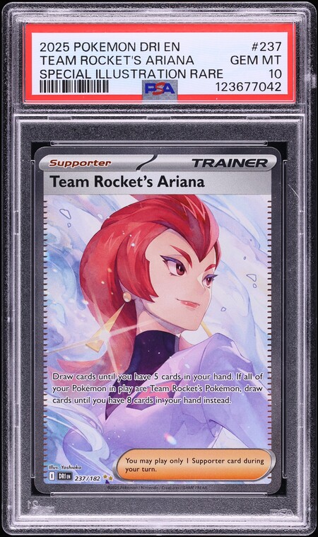 2025 Pokemon Scarlet & Violet Destined Rivals SIR Team Rocket's Ariana #237 PSA 10 GEM MINT