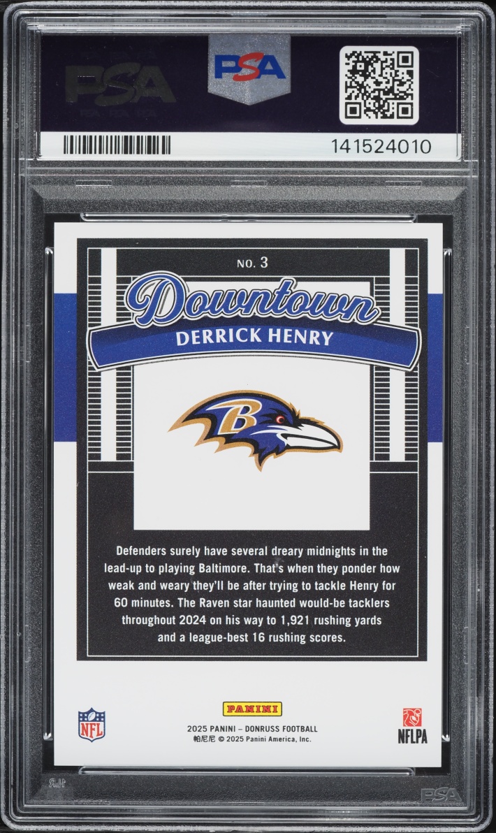2025 Donruss Downtown Derrick Henry #3 PSA 10 GEM MINT