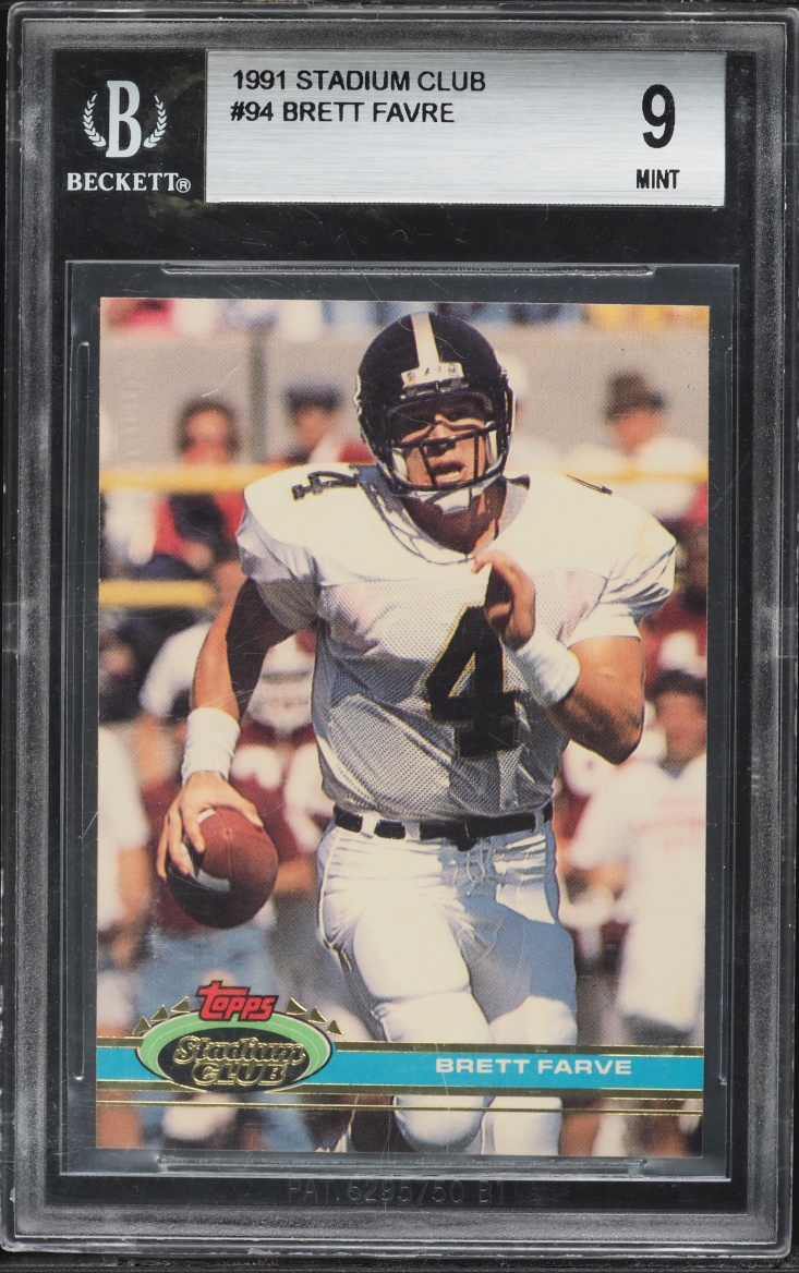 1991 Stadium Club Football Brett Farve ROOKIE #94 BGS 9 MINT