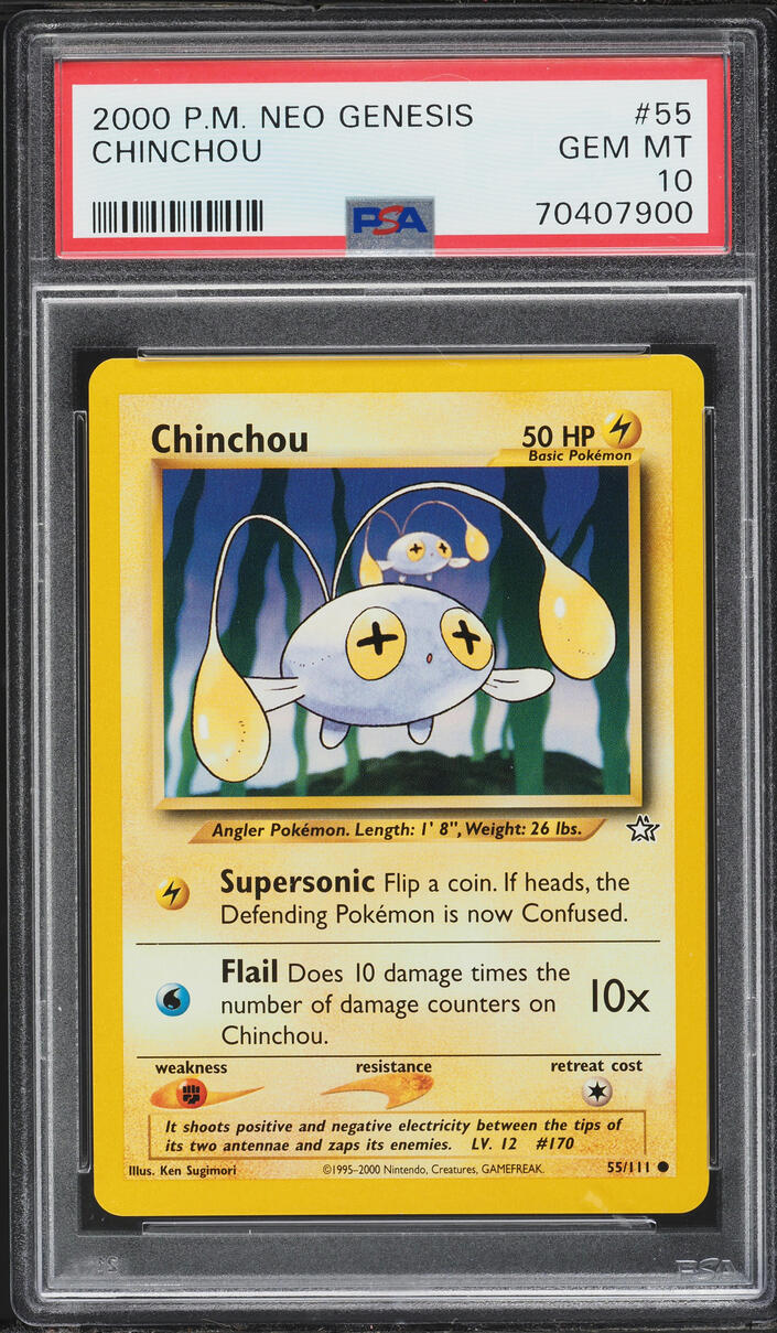 2000 Pokemon Neo Genesis Chinchou #55 PSA 10 GEM MINT