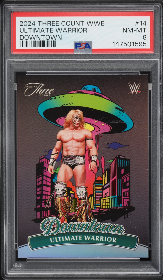 2024 Panini Three Count WWE Downtown Ultimate Warrior #14 PSA 8 NM-MT