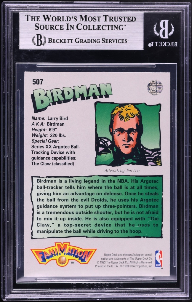1992 Upper Deck Fanimation Larry Bird #507 BGS 7 NRMT