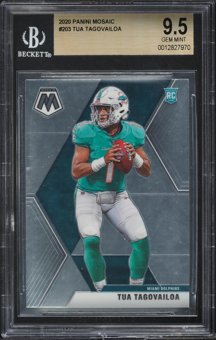 2020 Panini Mosaic Tua Tagovailoa ROOKIE #203 BGS 9.5 GEM MINT