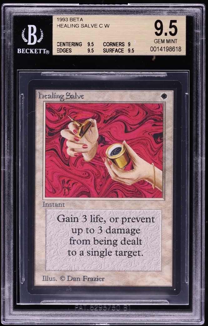 1993 Magic The Gathering MTG Beta Healing Salve BGS 9.5 GEM MINT